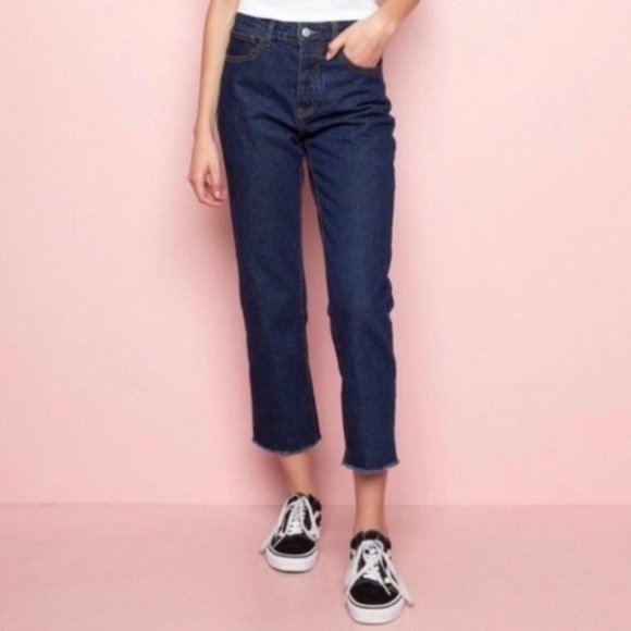 Brandy Melville Denim - JOHN GALT / BRANDY Millie Dark Wash High Waisted Straight Leg Jeans L or 10/12